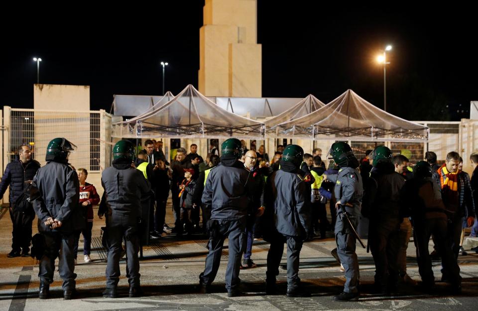 Two other fans are hurt following the ugly scenes in the Italian capital