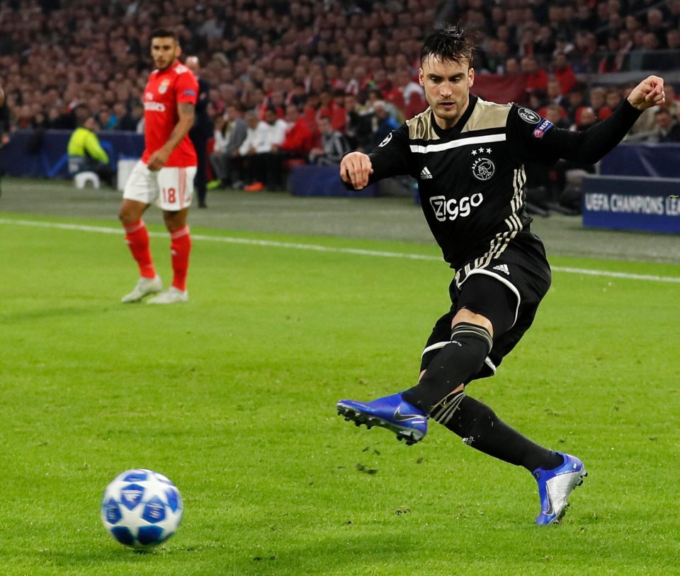 The left-back has impressed for Ajax this season, especially in the Champions League where he scored twice against AEK Athens