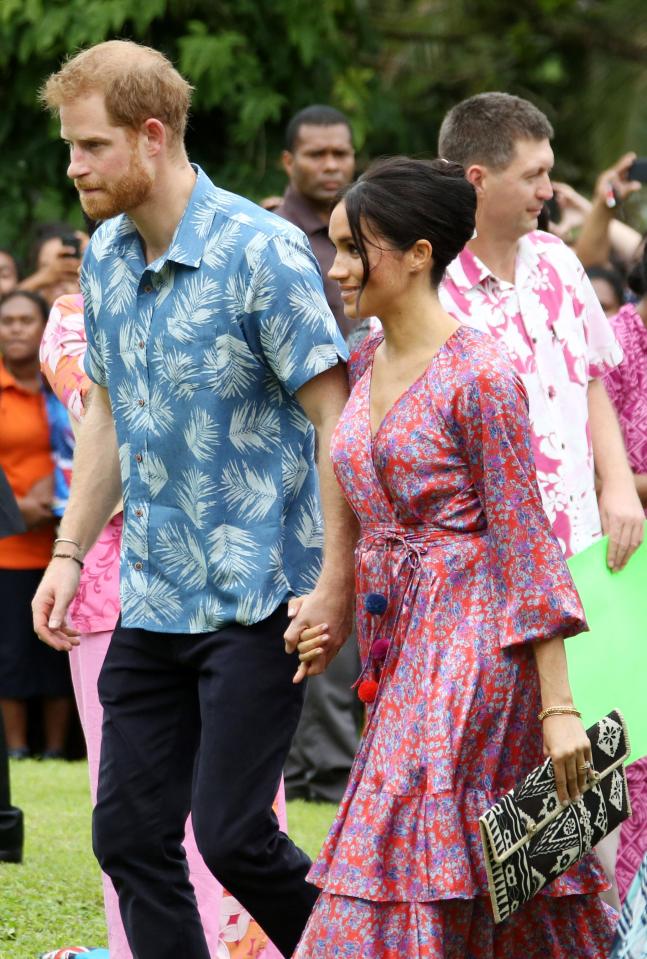  Meghan's pink dress is by New York designer brand Figue