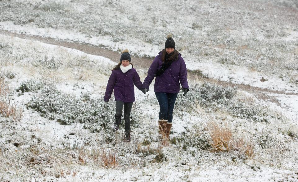  The snow has begun to fall in Glenshee, Scotland, today