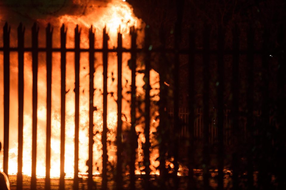  It was engulfed in flames within seconds of leaving the stadium pitch