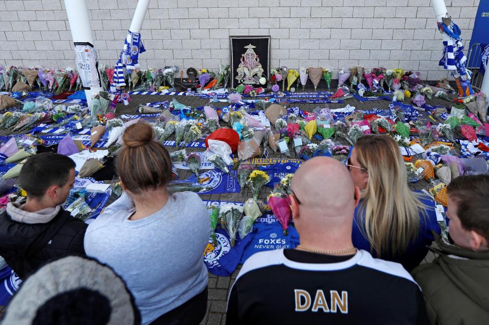  Messages from Leicester fans on the flowers included "In our thoughts!!" and "Thank you xx"