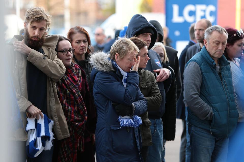  Weeping fans gathered at King Power Stadium to mourn their team's owner