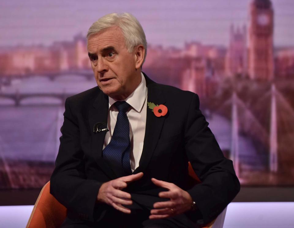  John McDonnell has claimed that it won't cost the public a penny to renationalise four key industries