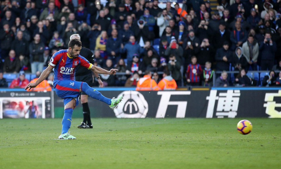 Luka Milivojevic scored from the spot to give Crystal Palace the lead