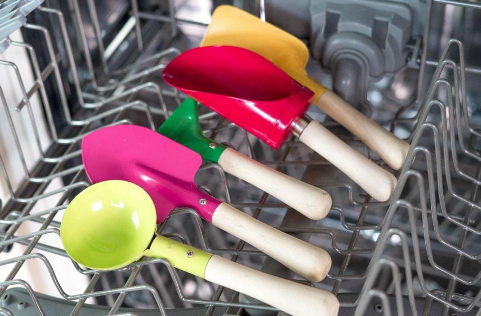 A dishwasher is also great for washing garden tools