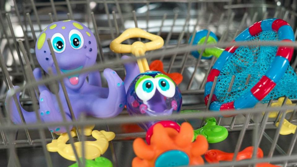 Use the dishwasher to clean your kid's toys