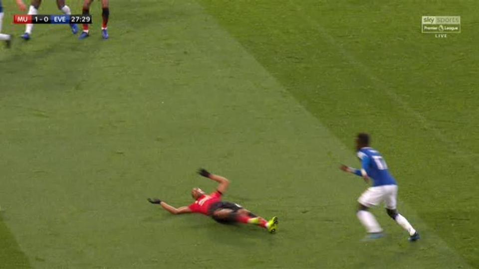  Anthony Martial tumbled to the floor - and a matter of minutes later Manchester United were 1-0 up