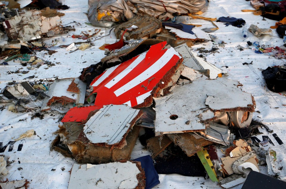 Wreckage recovered from Lion Air flight JT610 that crashed into the sea