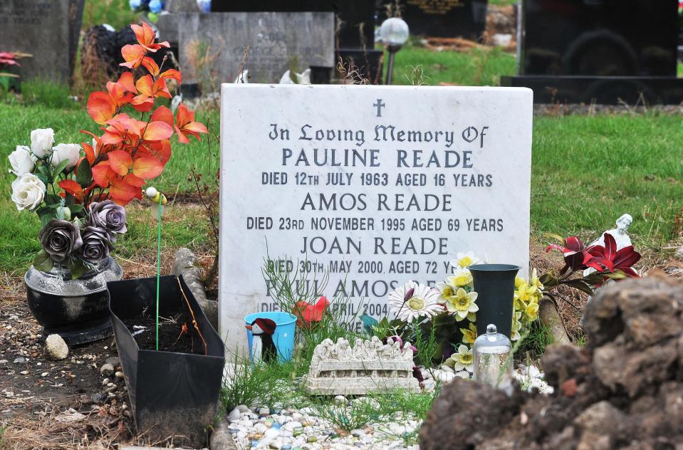 Pauline's grave pictured today following the reburial service