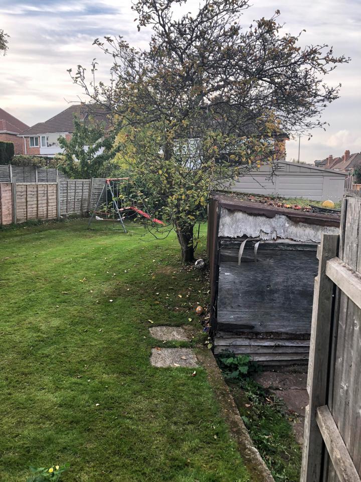  Excavation work was focussing on an old corrugated iron garage in the back garden, now dismantled