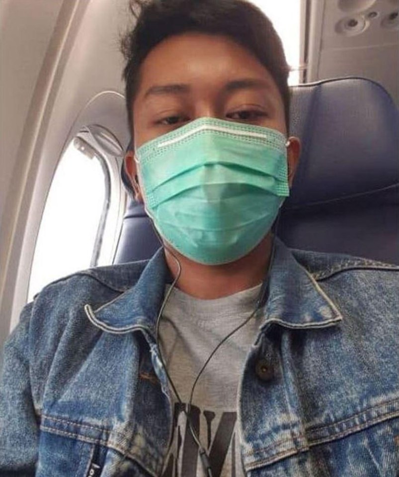 Deryl Fida Febrianto sent this selfie to his wife just minutes before the doomed aircraft plunged into the Java Sea