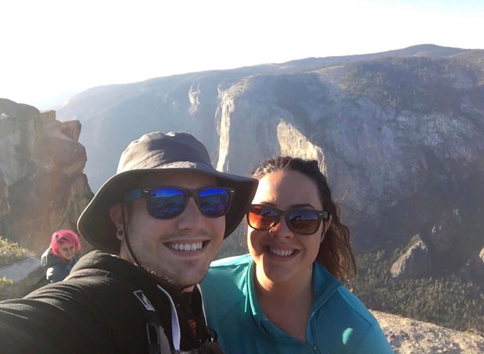  Meenakshi Moorthy, with pink hair, spotted in background of this hiker's selfie in what is thought to be her final picture