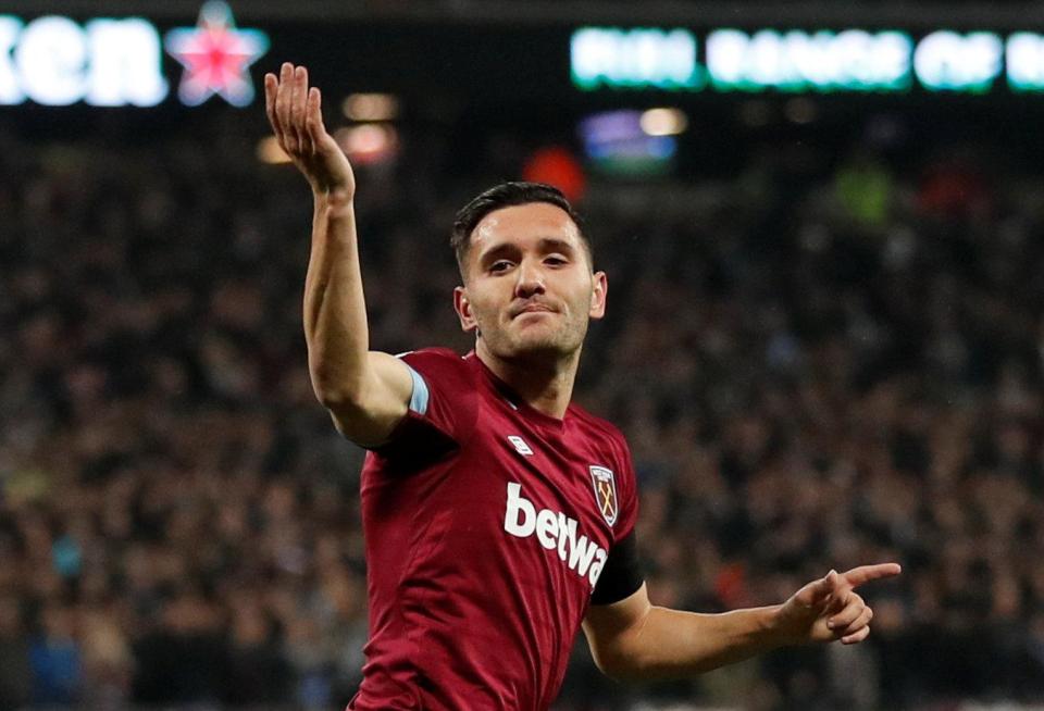  Ex-Arsenal forward Lucas celebrates scoring against Tottenham after his strike was checked by VAR