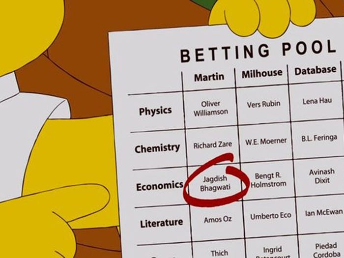  The Nobel Prize winner's name was on a scorecard