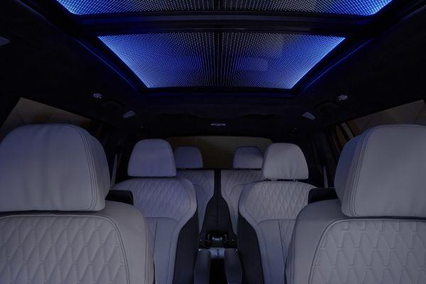 The high-tech car also includes BMW's Sky Lounge - star lights across three sunroofs