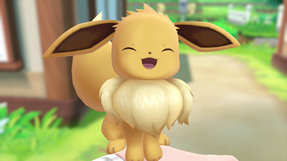  Eevee scrambles down from your head and perches on your forearm when it's time to play