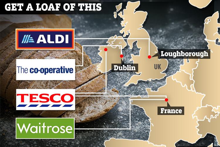  How far does your bread travel? Loafs are made as far away as France and Ireland