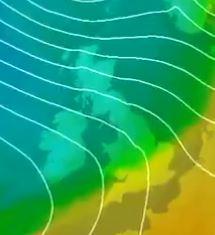  A Met Office map shows large parts of Britain will be hit by a cold snap this weekend