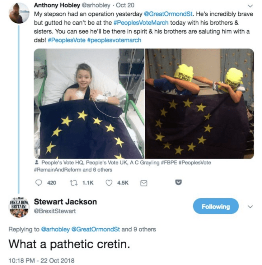  Stewart Jackson has been attacked for the remarks online