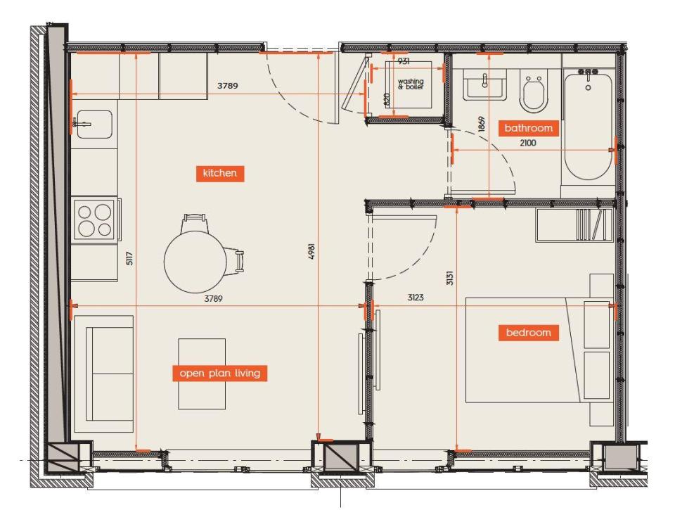  The flat has less floor space than a Tube carriage on the Jubilee line