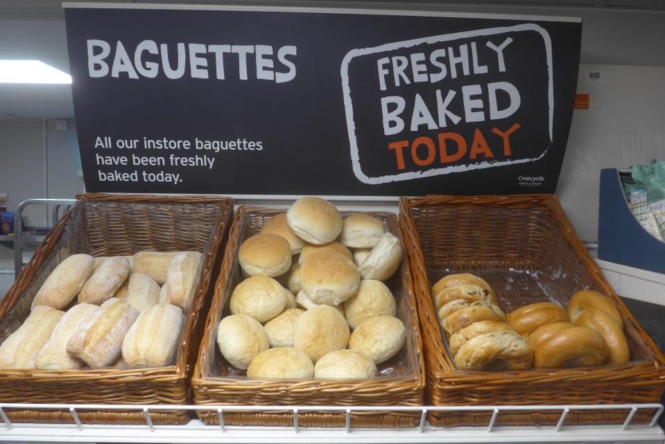  While signage in the Sainsbury's store claims that bread is freshly baked