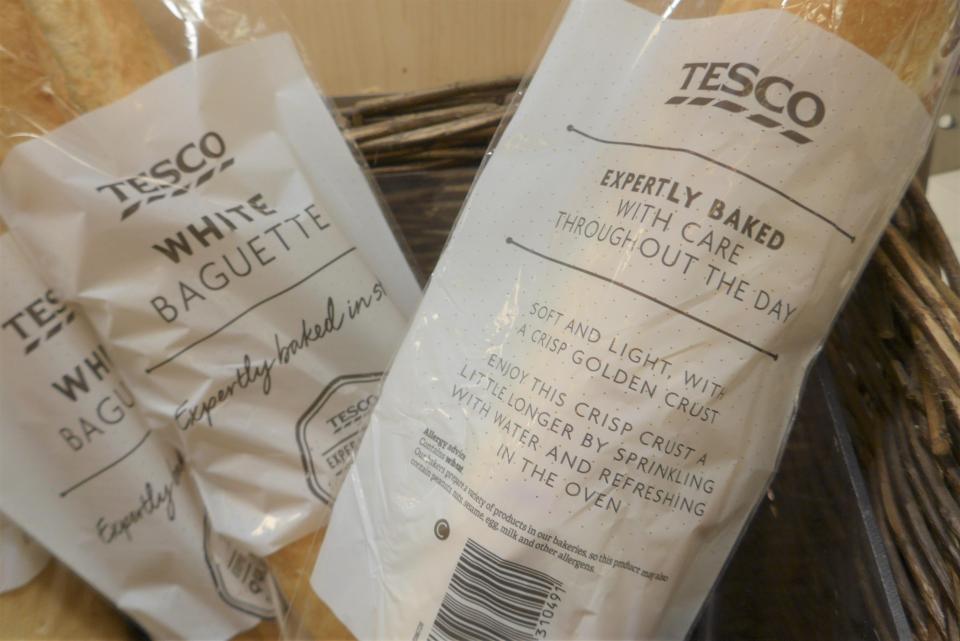  Tesco baguettes claiming they are freshly baked