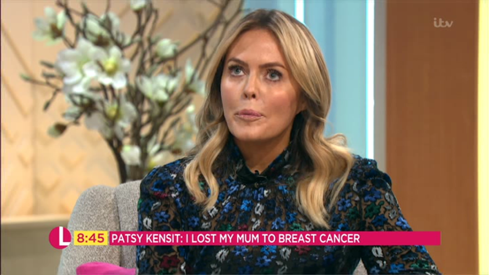  Patsy Kensit thought back tears on today's Lorraine as she talked about her mum's death from breast cancer