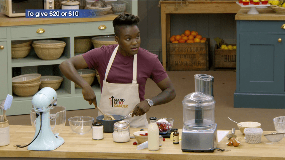  Nicola Adams looked busy baking in the short clip