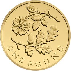  The coin shows the rose and the oak to represent England