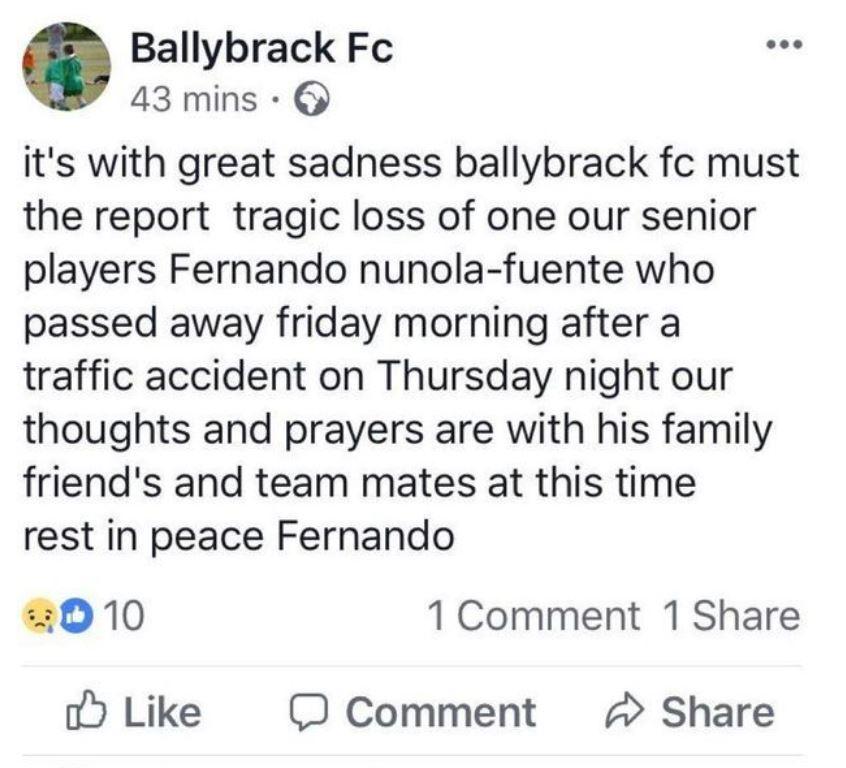 The club even announced the death via their social media accounts