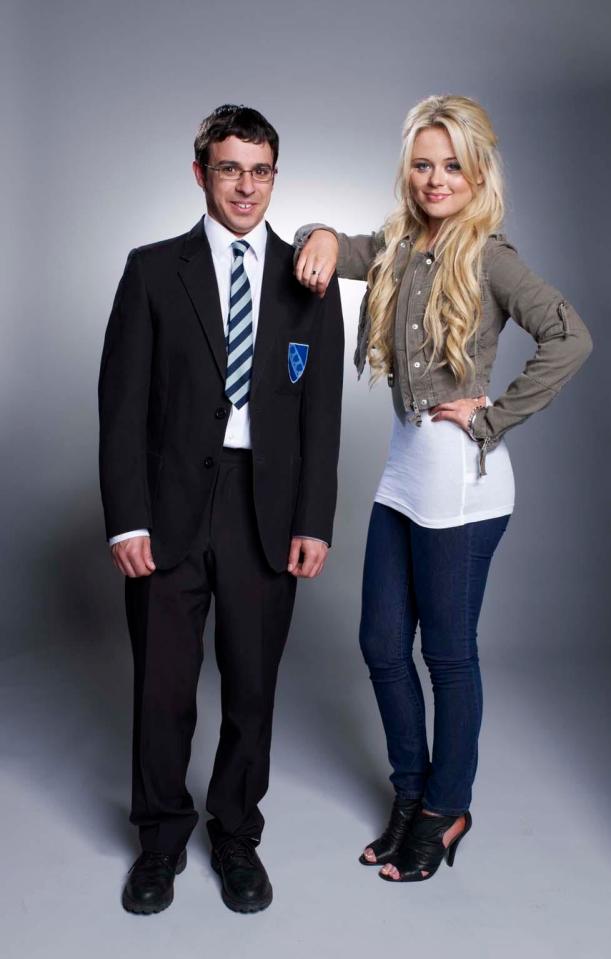  Simon Bird as Will, left, with Emily Atack as Charlotte, right in the Inbetweeners