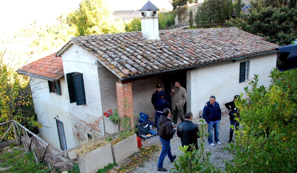  Police at the scene in Perugia, Italy, following the 2007 murder