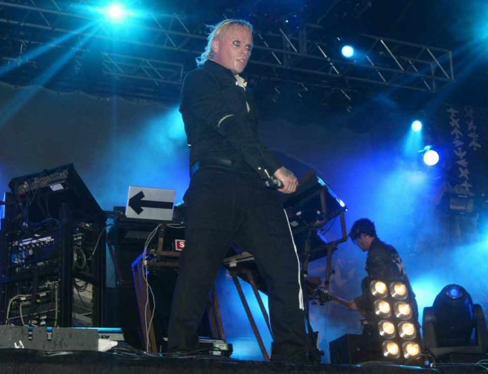  Keith Flint strutting his stuff on stage at T in the Park in 2005