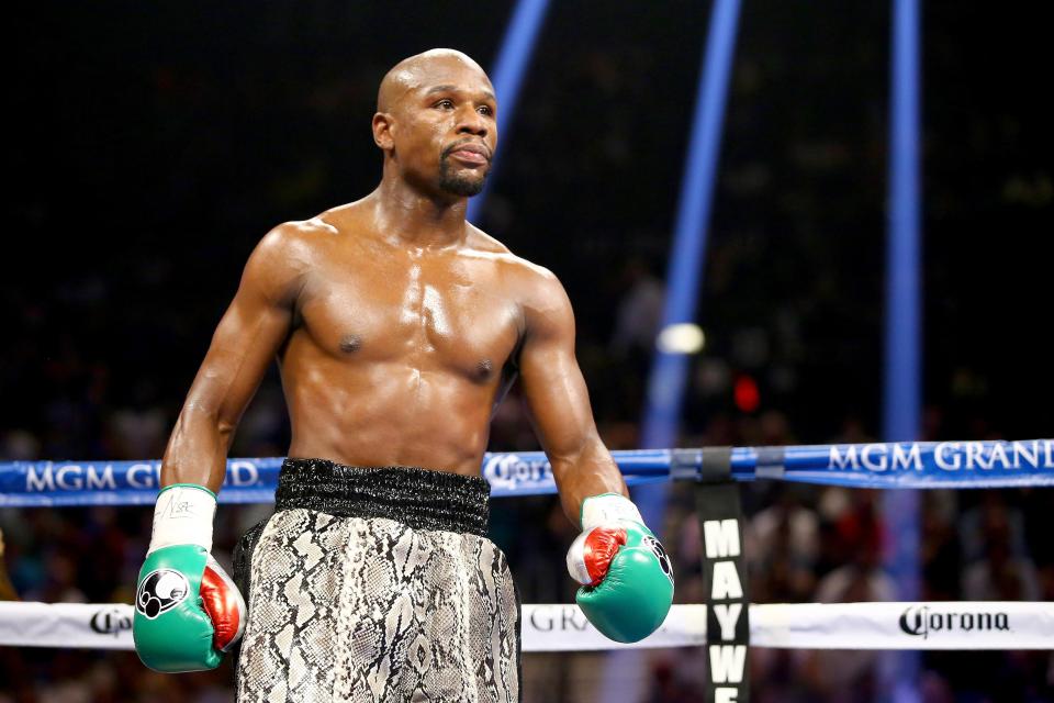  Mayweather is a former five-weight world champion, and undefeated in 50 fights