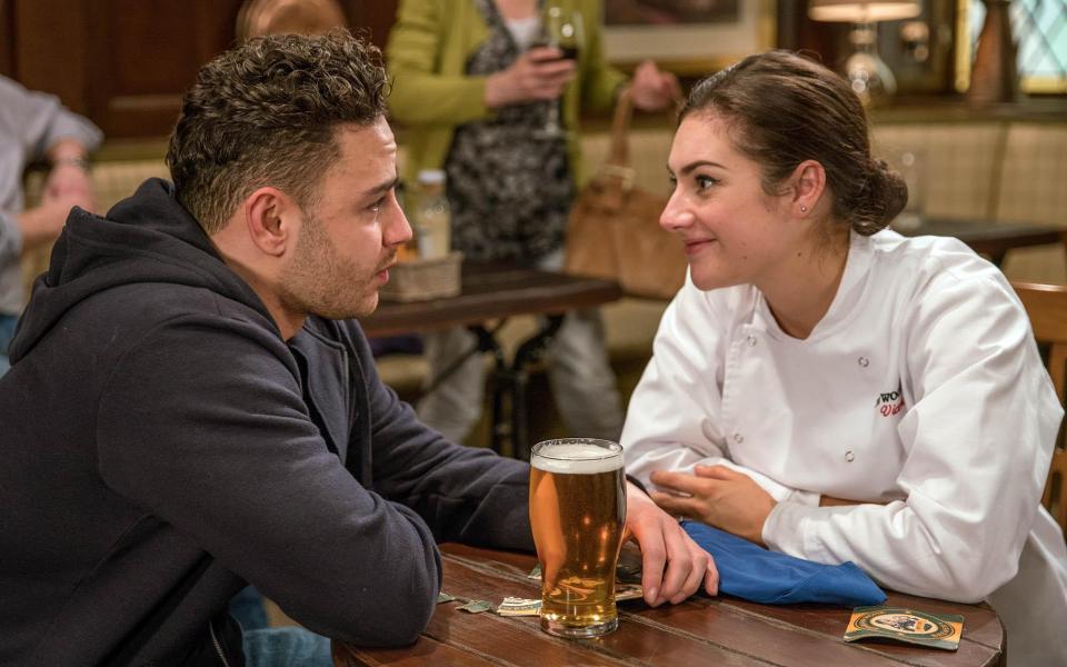 Victoria was left heartbroken last week when Aaron Dingle revealed her estranged husband Adam (left, played by Adam Thomas) had moved on with another woman