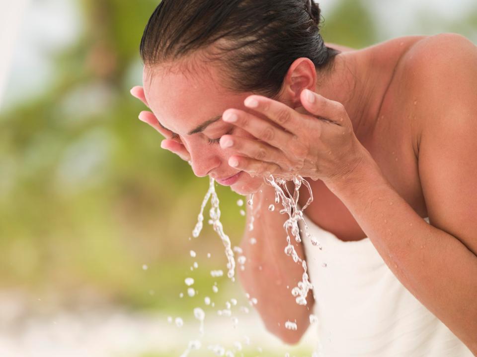  Wash - don't scrub - your skin to get it clean without stressing it out further