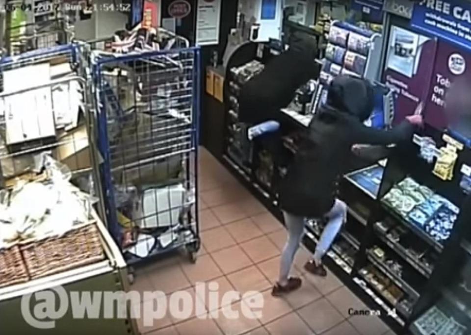  A female robber threatened a member of staff with a knife during a raid