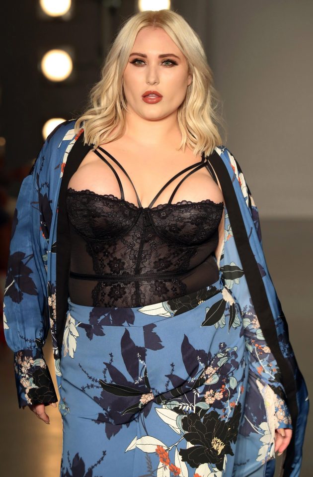  A sultry Hayley Hasselhoff basques in glory as she hits the catwalk for the SimplyBe show during London Fashion Week