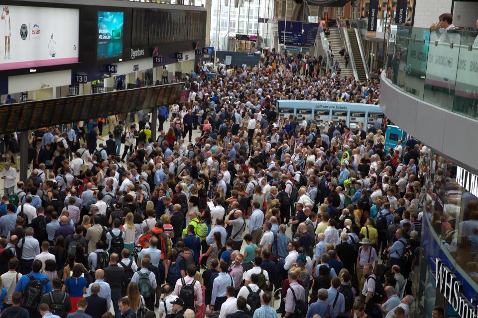  Commuters experience travel chaos at Waterloo - one of the busiest rail stations in the country - earlier this year