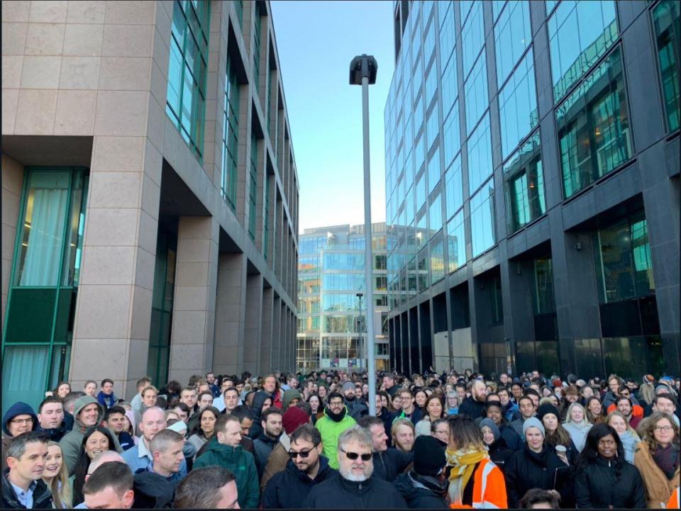  Staff at Google's Dublin office also walked out in protest this morning