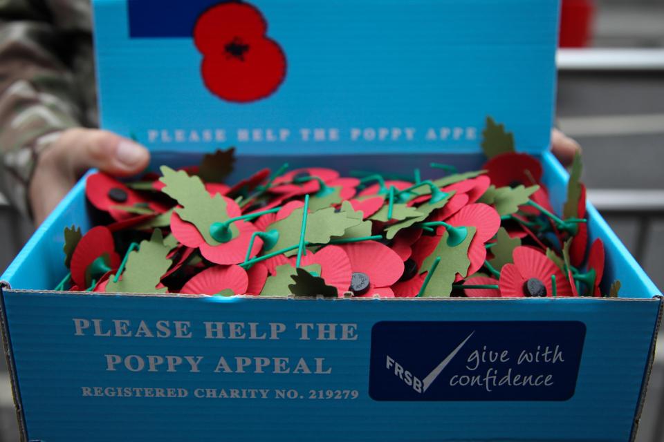 He stands selling poppies from 8.30am until 6pm 