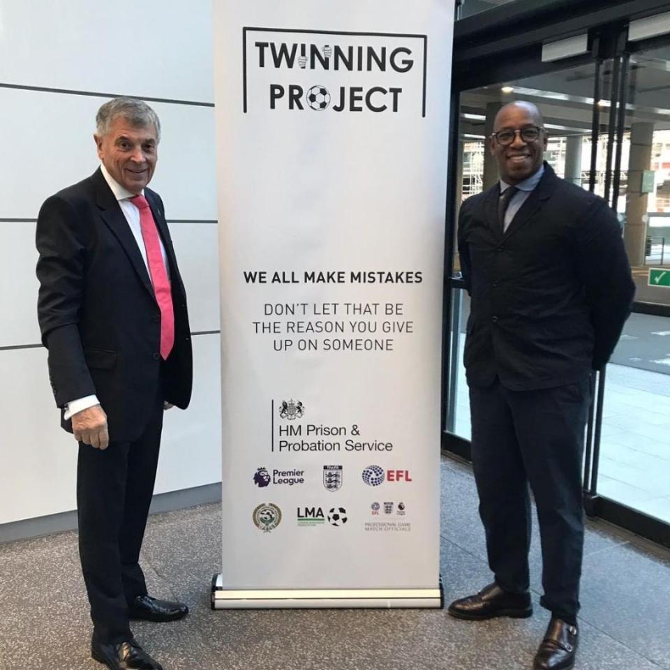  David Dein was joined by Ian Wright to launch his Twinning Project