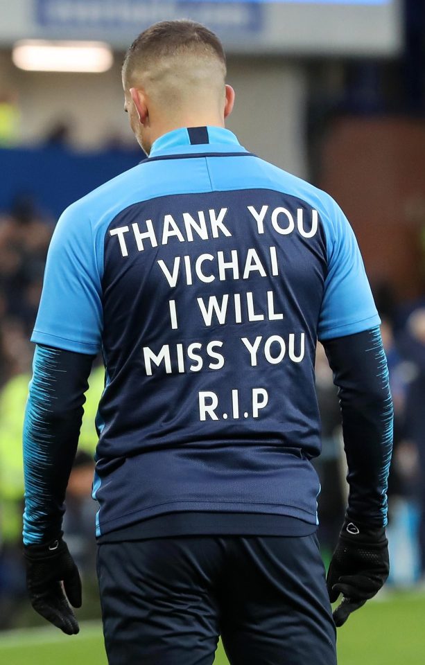  Anthony Knockaert wore a t-shirt in Vichai's honour before Brighton's clash with Everton