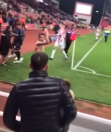  As he came off the pitch, several Middlesbrough fans hurled abuse at him