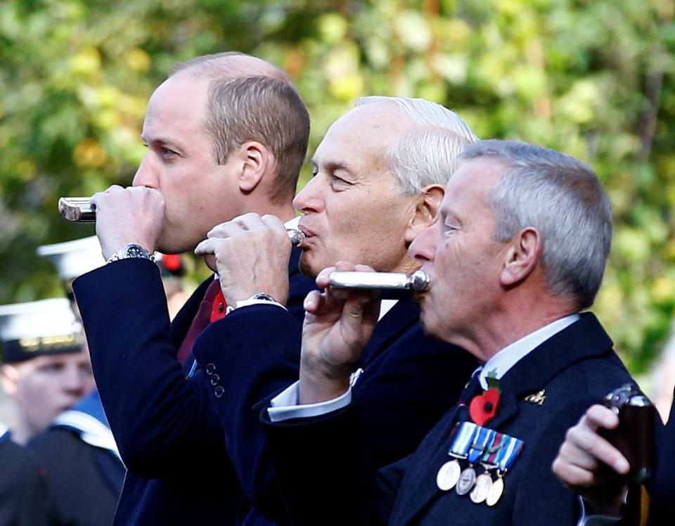  Prince William got a nasty shock when he toasted absent friends at the Submariners Submariners' Remembrance Service today