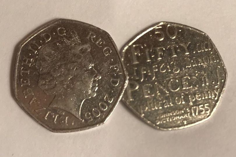 The Dictionary 50p was minted in 2005 to mark the 250th anniversary of the publication of Samuel Johnson’s Dictionary of the English Language