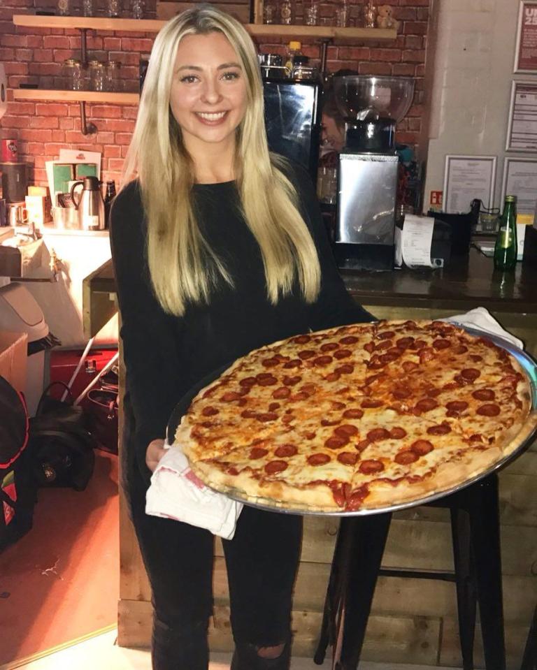  The social media star was defeated by a 20in pizza