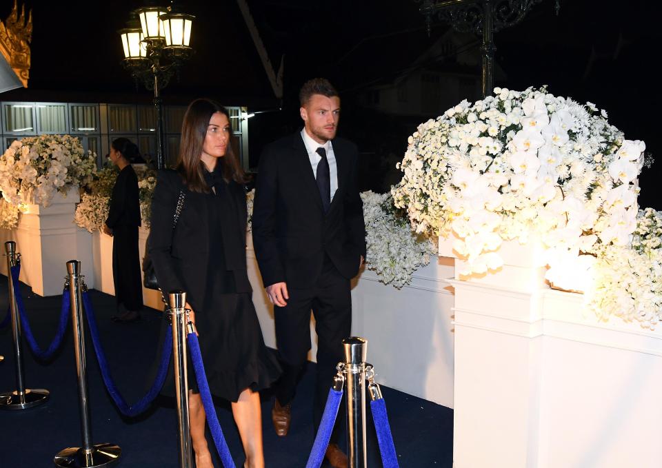  Jamie and Rebekah Vardy were incredibly emotional at Vichai Srivaddhanaprabha's funeral 