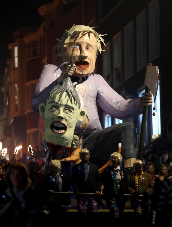  There was also an effigy of Boris Johnson wielding a bloody axe and what seemed to be the severed head of the PM